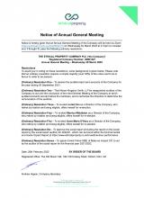 Notice of Resolutions