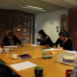 tenants in meeting room at Scotia Works