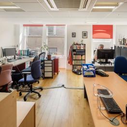 Light and airy open plan office space with wooden floors in Edinburgh for charities and social enterprises